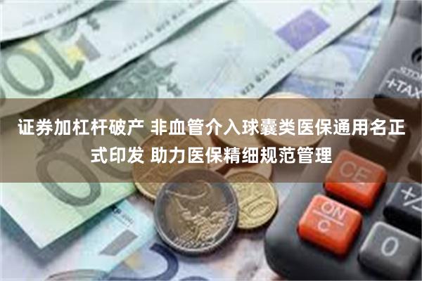 证券加杠杆破产 非血管介入球囊类医保通用名正式印发 助力医保精细规范管理