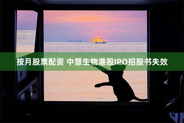 按月股票配资 中慧生物港股IPO招股书失效