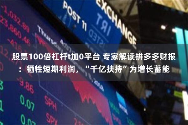 股票100倍杠杆t加0平台 专家解读拼多多财报：牺牲短期利润，“千亿扶持”为增长蓄能