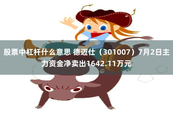 股票中杠杆什么意思 德迈仕（301007）7月2日主力资金净卖出1642.11万元