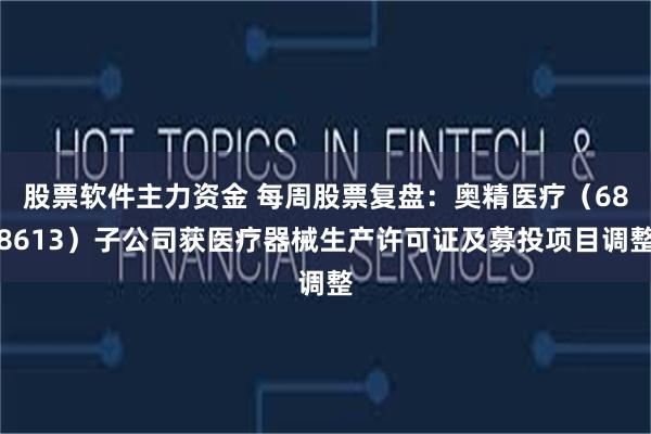 股票软件主力资金 每周股票复盘：奥精医疗（688613）子公司获医疗器械生产许可证及募投项目调整