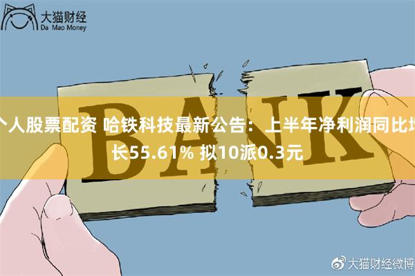 个人股票配资 哈铁科技最新公告：上半年净利润同比增长55.61% 拟10派0.3元