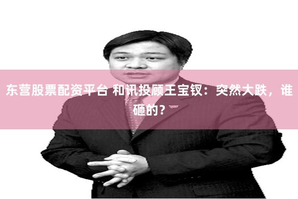 东营股票配资平台 和讯投顾王宝钗：突然大跌，谁砸的？