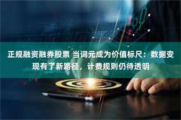 正规融资融券股票 当词元成为价值标尺：数据变现有了新路径，计费规则仍待透明